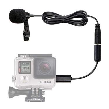 Imagem de Microfone de lapela Movo GM100 com clip para compatível com GoPro HERO3, HERO3+ e HERO4 Black, White e Silver Editions - Inclui adaptador de microfone para Go Pro