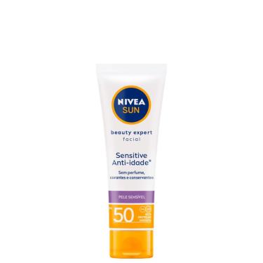 Imagem de NIVEA SUN Beauty Expert Sensitive Anti-Idade FPS 50 - Protetor Solar Facial 50g