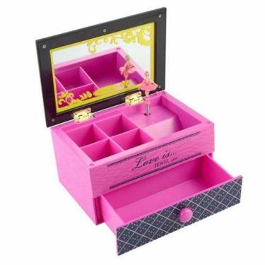 Imagem de Caixinha De Música Porta Jóias Com Gaveta Bailarina Dança