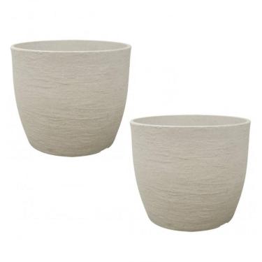 Imagem de Conjunto 2 Vaso Redondo Europa 28cmx33,5cm Japi	 Japi Cinza