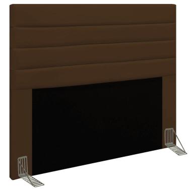 Imagem de Cabeceira Rubi Cama Box Casal 140cm Corino Marrom