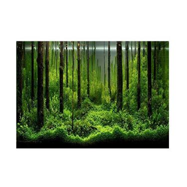 Imagem de ciciglow Pôster de peixe, pôster colorido de PVC autoadesivo de fundo de floresta subaquática papel decorativo para o seu peixe de aquário
