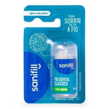Imagem de Fio Dental Sanifill Clássico Sabor Menta 100m 1 Unidade