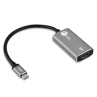 Imagem de SIIG Adaptador Tipo C para HDMI 8K, entrada USB-C para saída HDMI, unidirecional, suporta 8K 60Hz e 4K 120Hz com HDR e DSC, Thunderbolt 3 compatível, para monitor/TV/monitores (CB-TC0L11-S1)