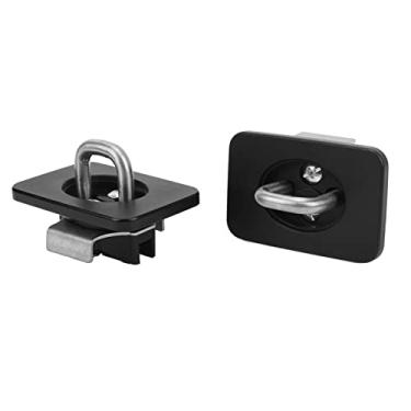 Imagem de Aramox Amarração para cama de caminhão, 2 peças de âncoras laterais de amarrar para cama de caminhão anel de touro de aço inoxidável para série 1998-2014 (preto)