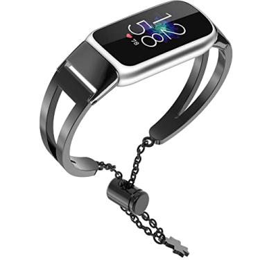 Imagem de NINKI Pulseira fina compatível com Fitbit Luxe para mulheres de metal, elegante pulseira ajustável, corrente de joias femininas, pulseira de substituição fina para Fitbit Luxe, pulseira de metal