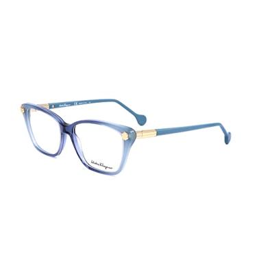Imagem de Salvatore Ferragamo SF2824-414 Navy Blue Square Women's Acetate Eyeglasses
