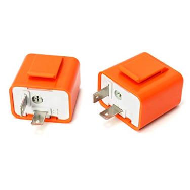 Imagem de QWORK Relé de pisca-alerta eletrônico de 2 pinos com 2 pinos para seta de motocicleta, hiperflash, pisca-alerta de LED ajustável para motocicleta, relé pisca-alerta
