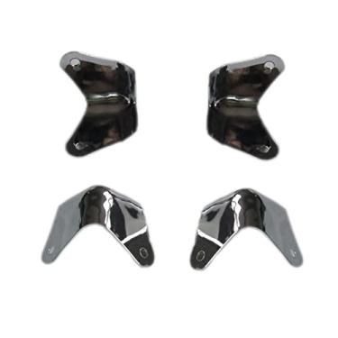 Imagem de MOOKEENONE 8x protetores de canto, amplificador de guitarra de metal com 2 pernas e cantos de armário cromado polido para para-lama