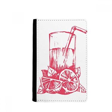 Imagem de Suco Limão Aquarela Ilustração Padrão Porta Passaporte Notecase Burse Carteira Capa Cartão Bolsa, Multicolor