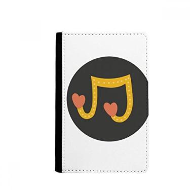 Imagem de Adorável porta-passaporte notas musicais em forma de coração capa carteira porta-cartão, Multicolorido.