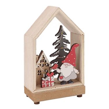 Imagem de Decoração de Mesa de Natal, Ornamento de Mesa de Luz Led, Placa de Mesa de Madeira de Boneco de Neve Feliz Natal Decoração de Mesa de Papai Noel para Casa Restaurante café