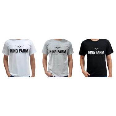 Imagem de Kit Camiseta King Farm Country 3 Unidades Moda Rodeio Texas Peão Texan