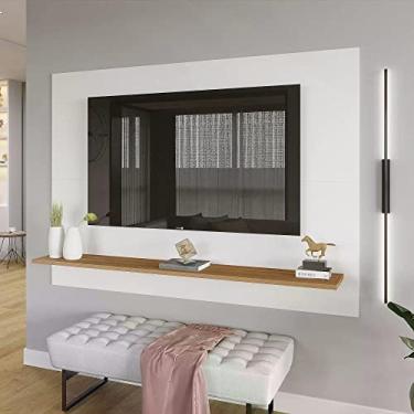Imagem de Painel para Tv até 50 Polegadas 1 Prateleira Columbia Espresso Móveis Branco/amadeirado
