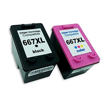 Imagem de Supreme Quality Kit 2x Cartucho Compatível 667XL Rendimento Extra 14ml Novo - Colorido - Água Base - Compatível com HP Deskjet Ink Advantage 1275, 2374, 2375, 2376, 2775, 2776, 6475, 6476