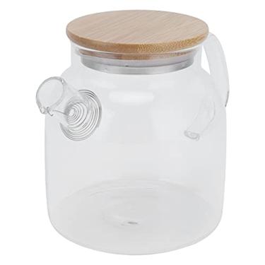 Imagem de Chaleira de água para compras, bule de chá de vidro de borossilicato de 600 ml de bambu para cozinha para utensílios de chá