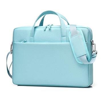 Imagem de Bolsa Pasta para notebook Maleta Executiva Impermeável Portátil Bolsas de Ombro Azul 14 Polegadas