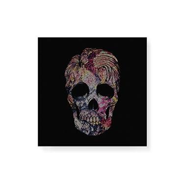 Imagem de Arte Maníacos Quadro Decorativo em Tela Canvas Caveira Mosaico Colorio - 50x50cm