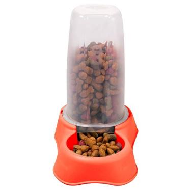 Imagem de Bebedouro Ou Comedouro Gatos e Cães Flex Gourmet Adaptavel Plast Pet Cor:Vermelho