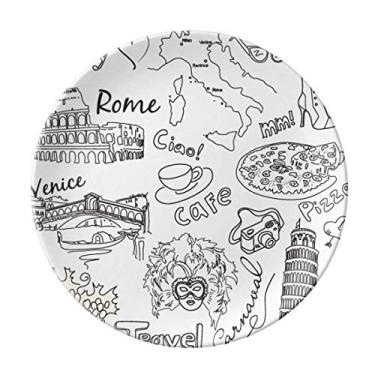 Imagem de Prato decorativo de porcelana para viagem com paisagem da Itália