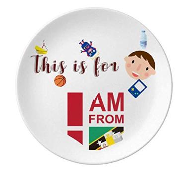 Imagem de Prato de porcelana I Am From Saint Kitts Nevis Jantar redondo Prato Boy Man