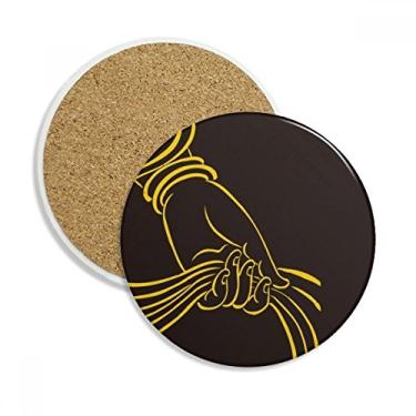 Imagem de Culture Religion – Caneca de mão com estampa de copos, protetor de mesa, pedra absorvente