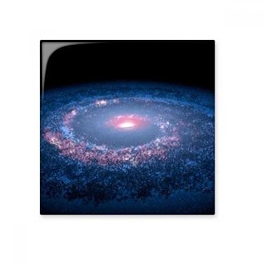 Imagem de Azulejo de cerâmica branco azul planeta nebulosa decalque brilhante tijolo adorno pedra