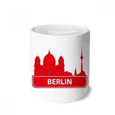Imagem de DIYthinker Caixa de cerâmica com estampa de marco vermelho Berlim Alemanha porta-moedas presente de cofrinho