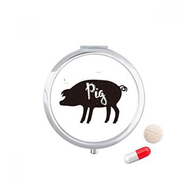 Imagem de Estojo de pílula de animal preto e branco, caixa de armazenamento de remédios