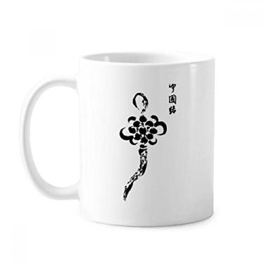 Imagem de Caneca de pintura de tinta de nó chinês Caneca de cerâmica xícara de porcelana de café