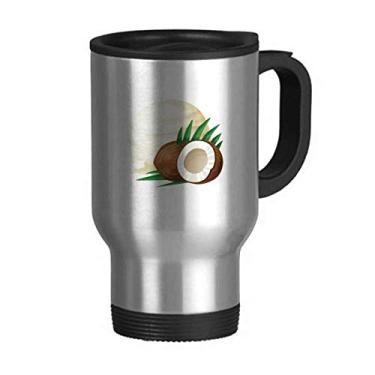 Imagem de Caneca de viagem de picolés de coco com tampa flip em aço inoxidável copo de carro copo térmico