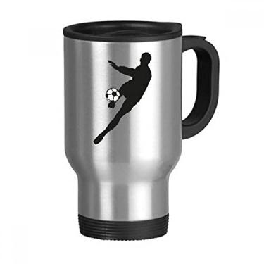 Imagem de Caneca de viagem com contorno de futebol americano, copo de aço inoxidável, copo de carro