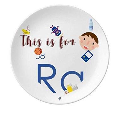 Imagem de Tabela de períodos de elementos de química Terra, alcalina, metal, rádio, placa de porcelana Ra, jantar, redondo, prato, menino, homem