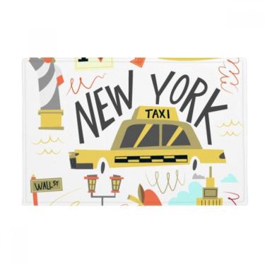 Imagem de DIYthinker America New York City Liberty Illistration Tapete antiderrapante para porta de banheiro
