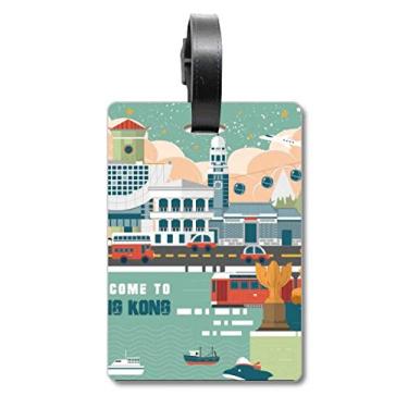 Imagem de Wellcome to Hong Kong China Mala de Bagagem Etiqueta de Bagagem Etiqueta Scutcheon