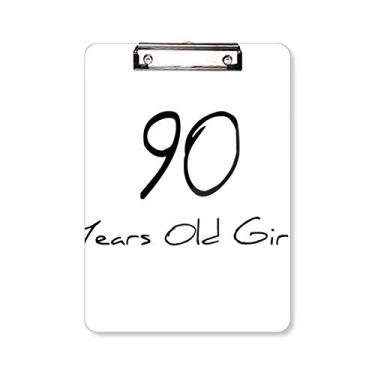 Imagem de 90 Anos de idade Menina Longevidade Prancheta Pasta Bloco de Escrita Placa de Apoio A4