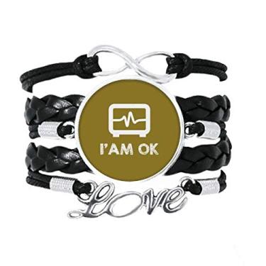 Imagem de OFFbb-USA Pulseira Lucky Heart Beating Life, acessório de amor, corda de tricô de couro torcido, presente