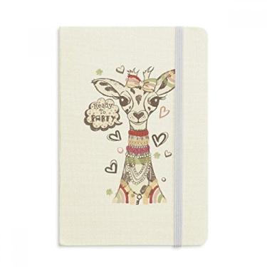 Imagem de Caderno colorido de desenho de girafa em tecido com capa dura e diário clássico