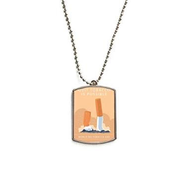 Imagem de DIYthinker Colar com pingente de etiqueta de cachorro em aço inoxidável com logotipo Put Out Cigarettes