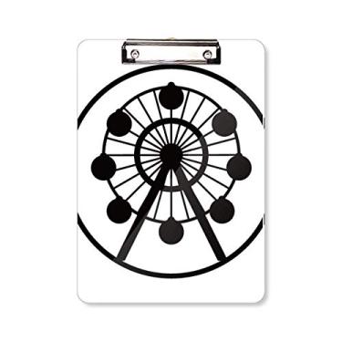 Imagem de Ferris Wheel Parque de Diversões Silhueta Preta Prancheta Pasta Bloco de Escrita Placa de Apoio A4