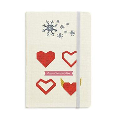 Imagem de Caderno de origami vermelho abstrato coração de Natal grosso flocos de neve inverno