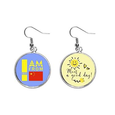 Imagem de I Am From China Art Deco Presente Fashion Ear Drop Sun Flower Brinco Joias Moda Moda