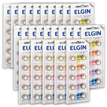 Imagem de 250 Pilhas Baterias LR44 A76 Ag13 Alcalina Elgin 25 Cartelas C/ 10 Unidades