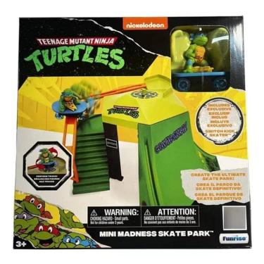Imagem de Tartarugas Ninja Caos Mutante Playset Pista De Skate Mini Madness Park C/ Skate Leo – Candide