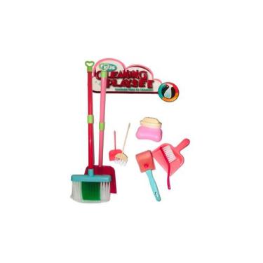 Imagem de Kit Limpeza Vassoura Infantil Brinquedo Cleaning Playset Color Hora Da