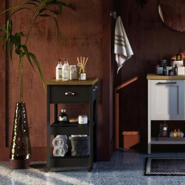 Imagem de Gabinete Banheiro Ditália Ba-130 cor:preto