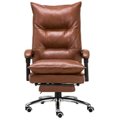 Imagem de Cadeira executiva Cadeira de escritório em couro PU Cadeira giratória ergonômica com encosto alto com elevação e rotação gratuitas com pedais Boss Chair B interesting
