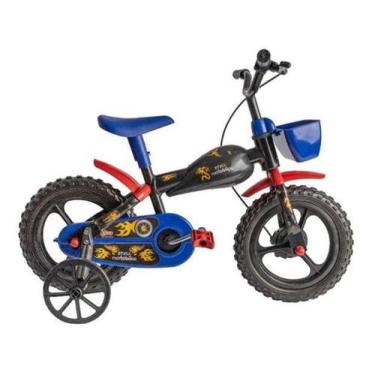 Imagem de Bicicleta Infantil Moto Bike - Aro 12 - Preto/Ul/Vermelho - Styll Baby