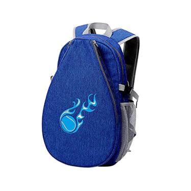 Imagem de Mochila de tênis bolsa de tênis para mulheres masculinas porta-raquetes bolsa de transporte de raquetes grandes bolsas de raquete portátil para pás de, Azul escuro