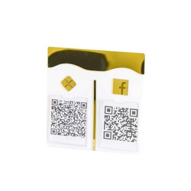 Imagem de Acrílico Store - Display Retangular para Pagamento Pix e QR Code com 2 Bolsas Ouro Liso
